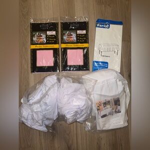 Table-covers 6 Pack White Rectangle Covers & pink